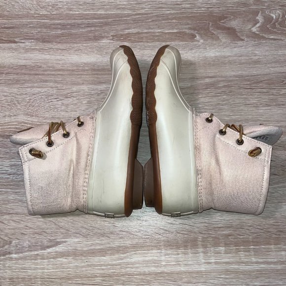 Sperry Duct Boots Women Sz 8.5 White and Gold - Picture 7 of 7